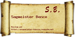 Sagmeister Bence névjegykártya